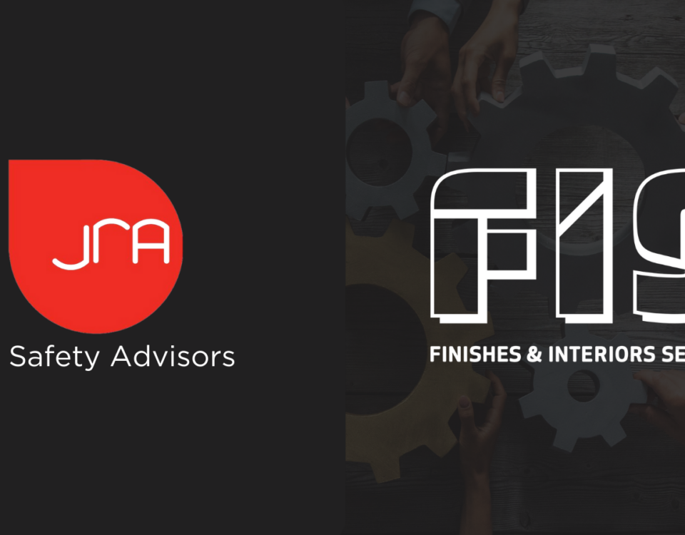 JRA Fire Safety Advisors logo with sector FIS Finishes & Interiors.