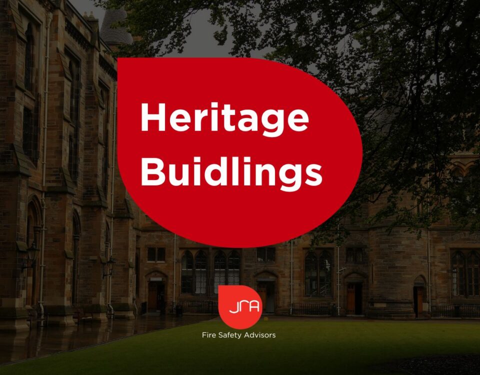 Fire safety advisors promoting heritage building fire protection and risk management services.